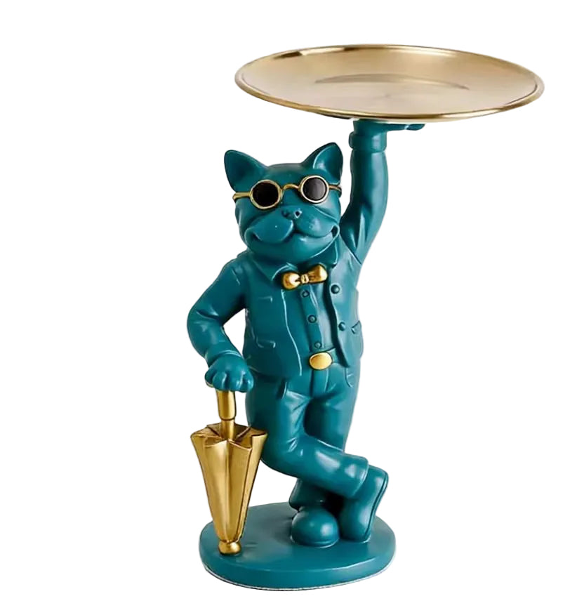 Bulldog with Umbrella - Green