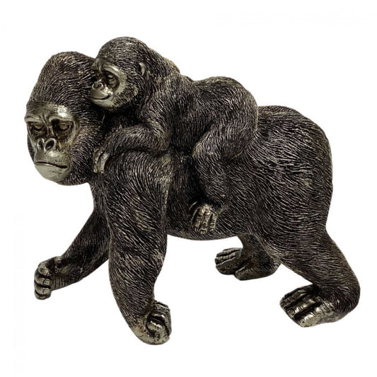 Gorilla Mum & Baby Statue