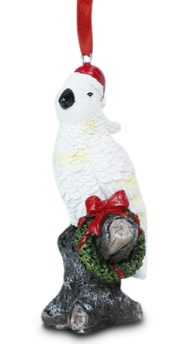White Cockatoo Hanging Ornament 9.5cm