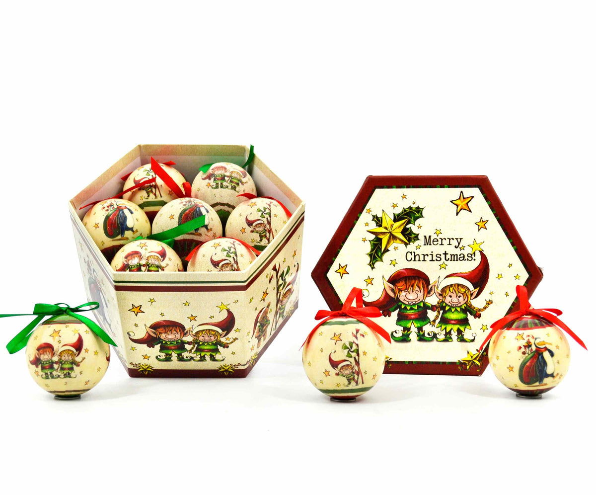 Elf Christmas Bauble with Music Box 7.5cm