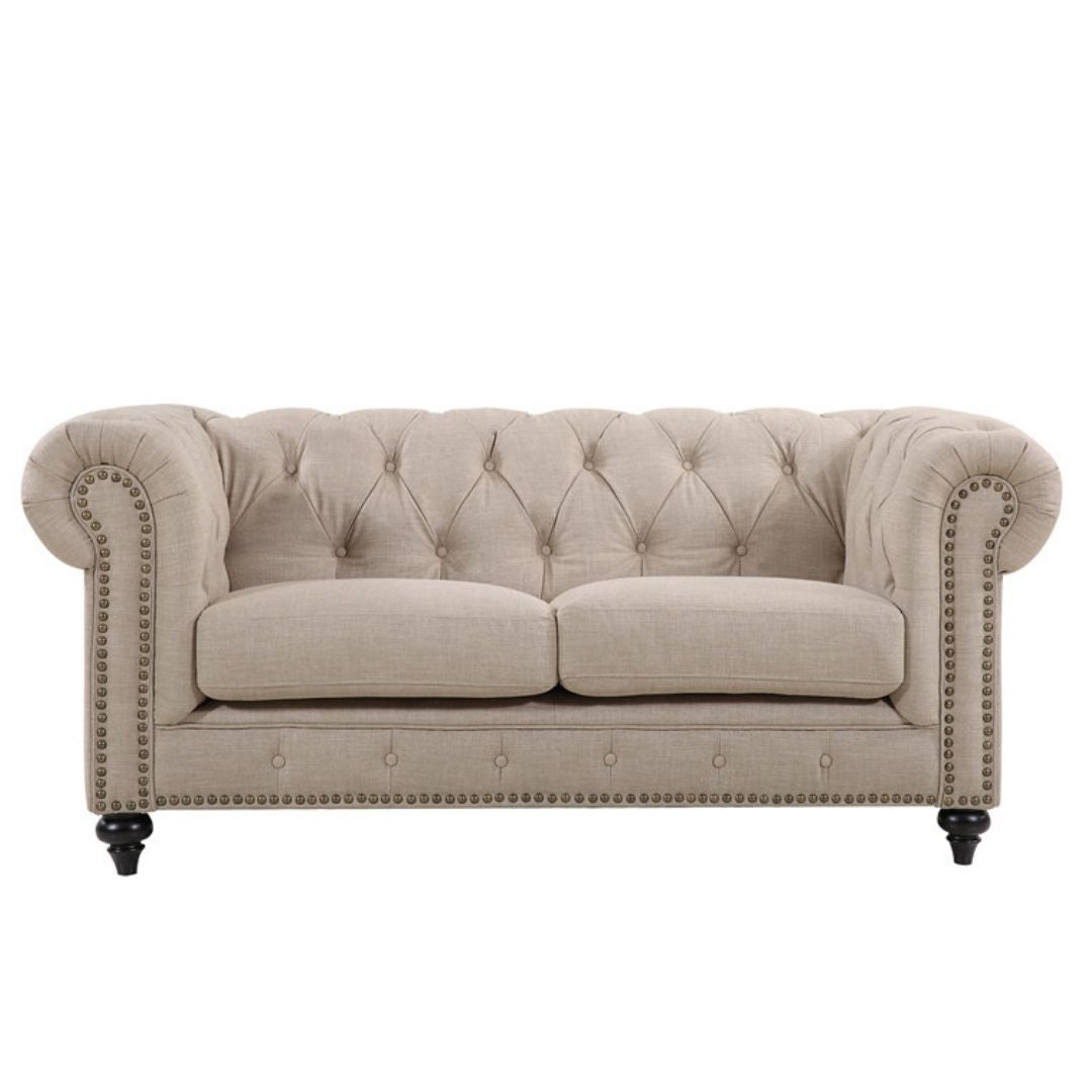 Chesterfield 2 Seater Sofa - Natural