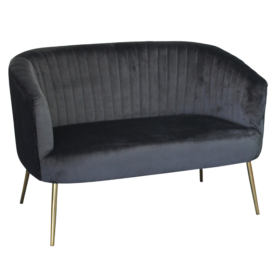 Perla 2 Seater Sofa - Black