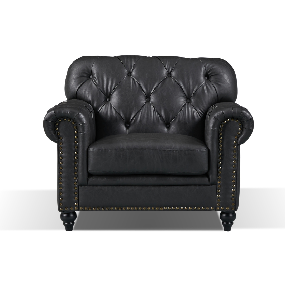 Barclay Chesterfield Arm Chair - Black