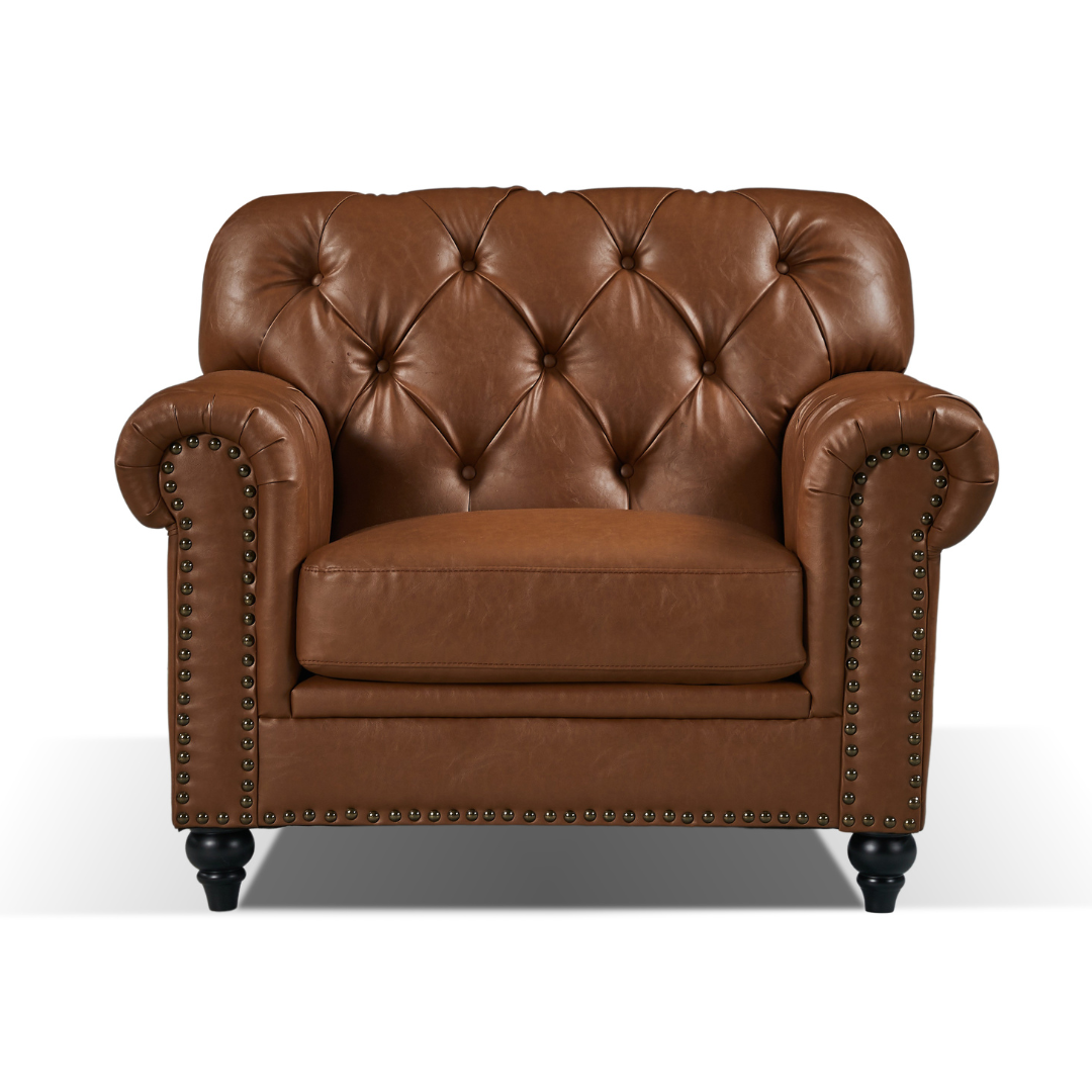 Barclay Chesterfield Arm Chair - Tan