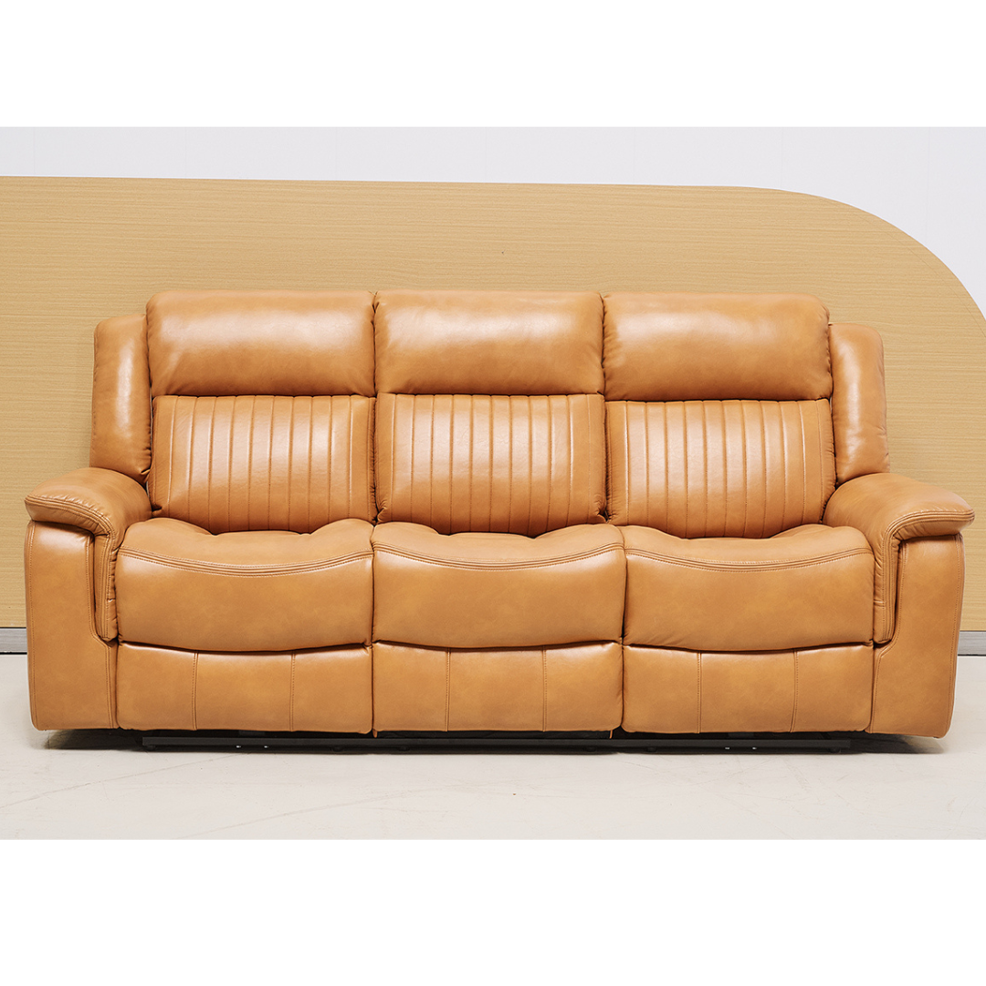 Paragon Power Motion 3 Seater Recliner - Tan Faux Leather