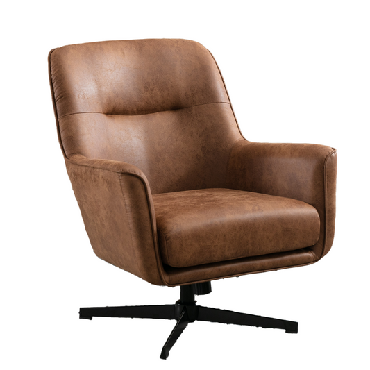 Stylish Wentworth Swivel Chair - Tan PU Leather