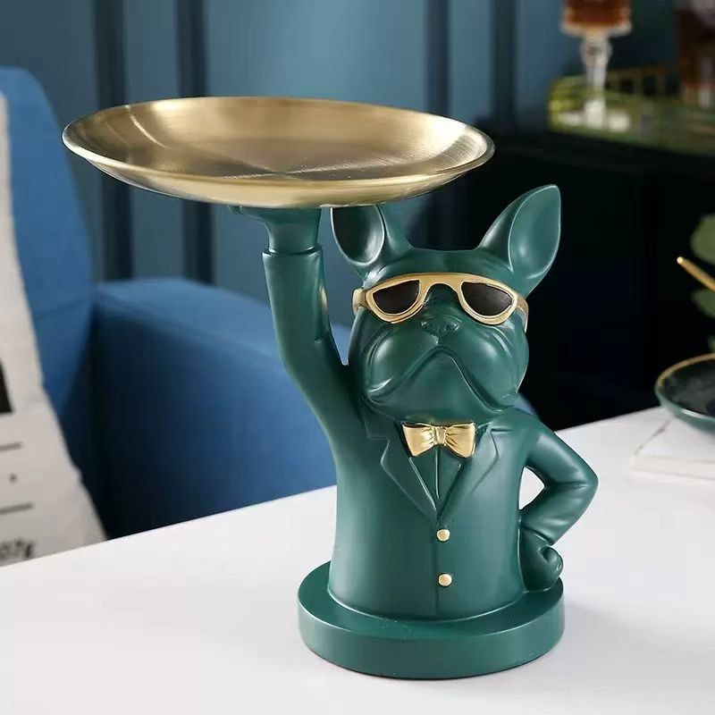Bulldog with Raised Arm - Blue