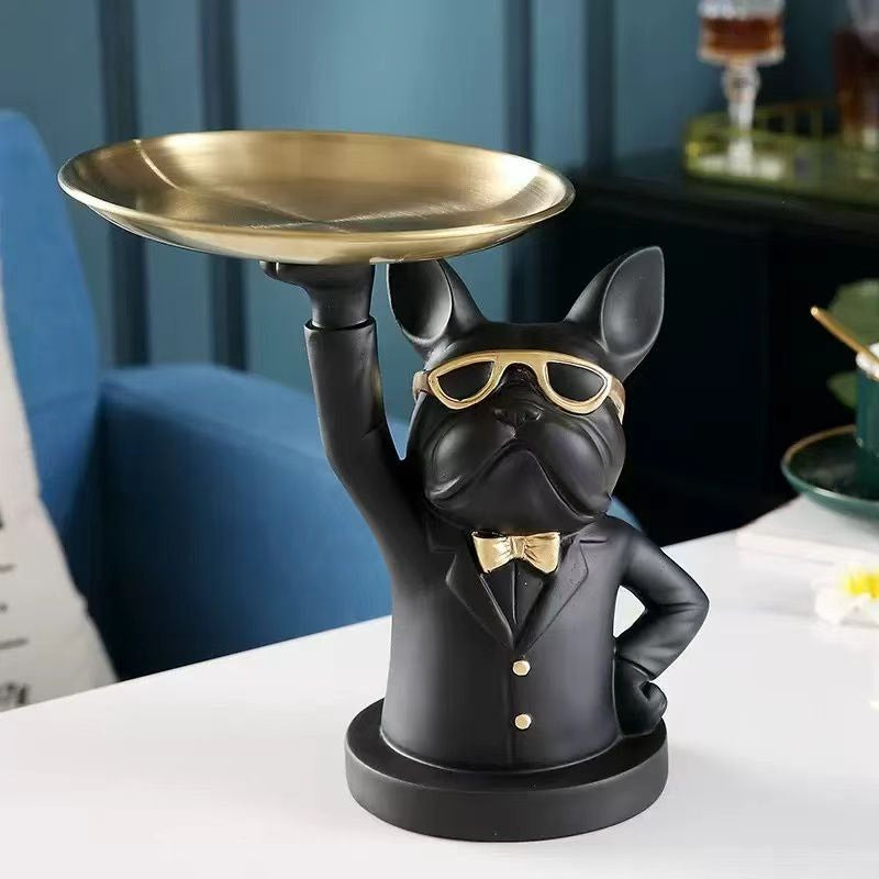Bulldog with Raised Arm - Black