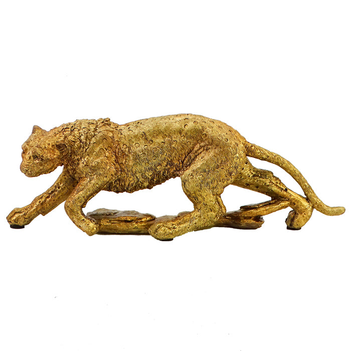 Zambia Gold Leopard Sculpture