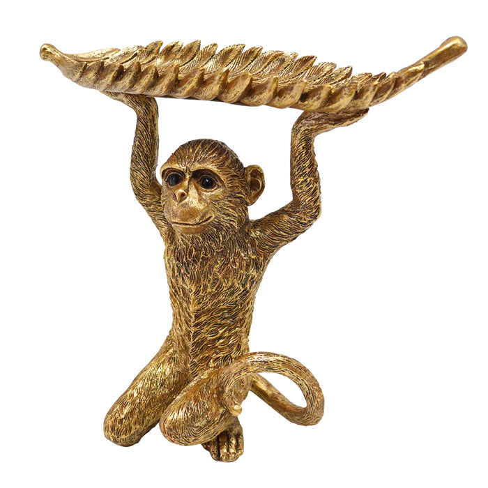 Gold Monkey with Leaf Plate