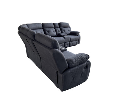 Oxley 6pce Corner Recliner Set - Charcoal