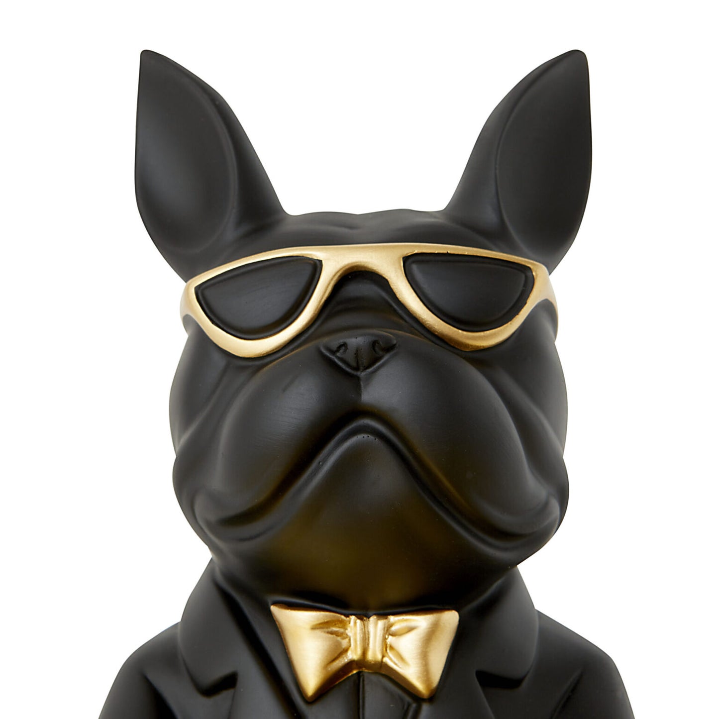 Bulldog Sitting with Tray - Black