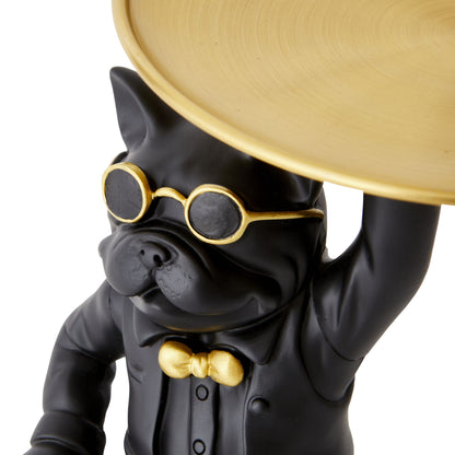 Bulldog with Umbrella & Tray - Black