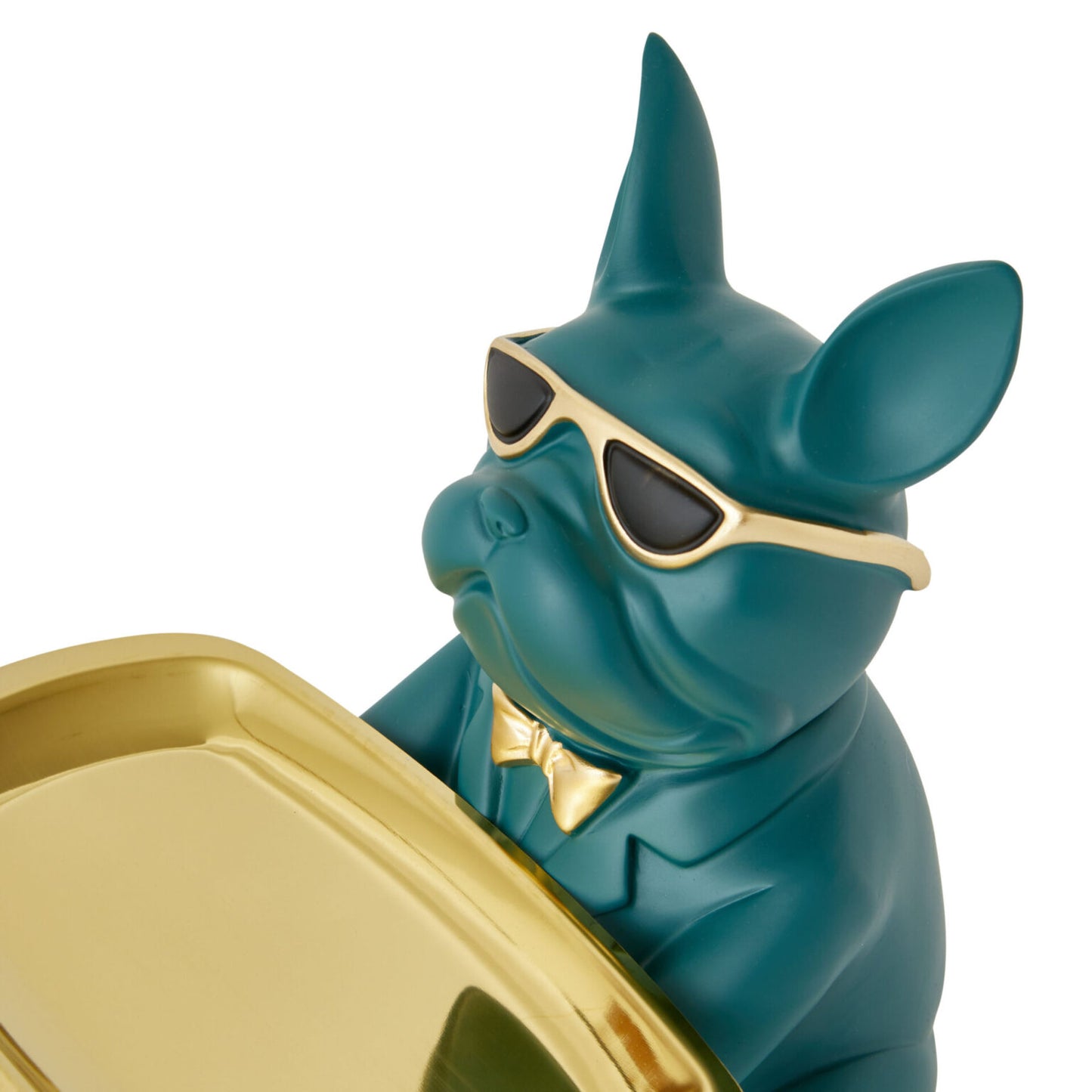 Bulldog Sitting with Tray - Green