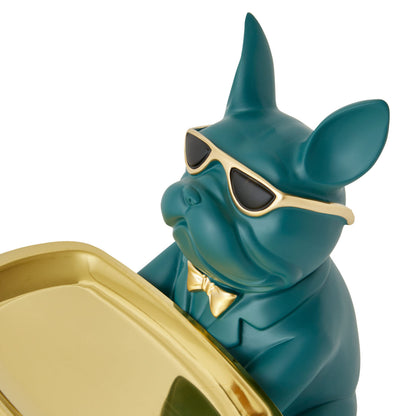 Bulldog Sitting with Tray - Green