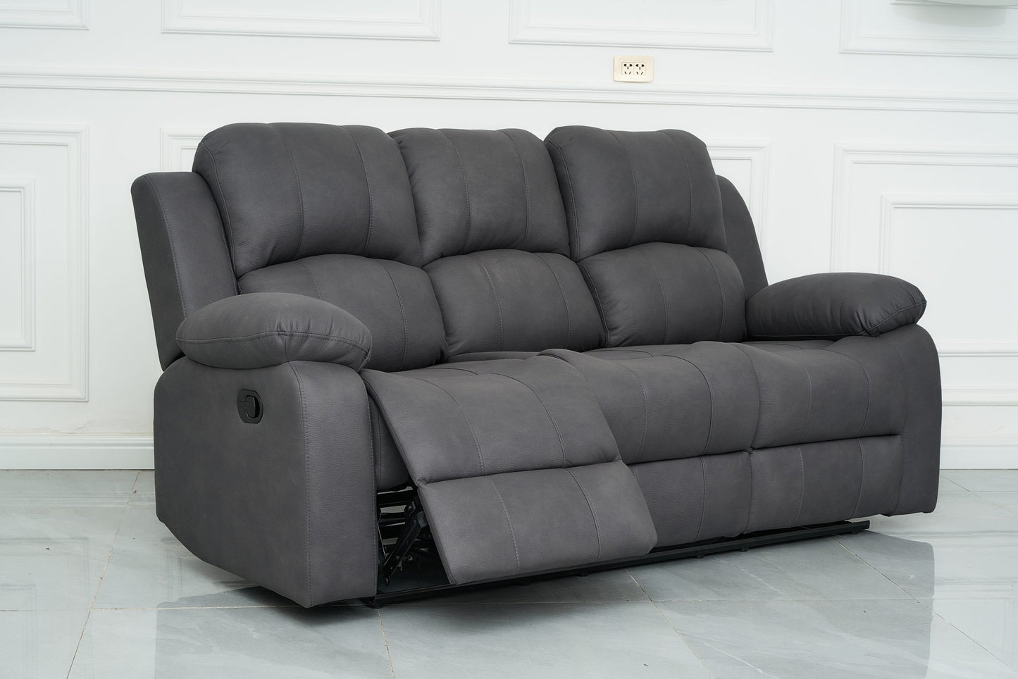 Valor 3 Seater Manual Recliner - Charcoal