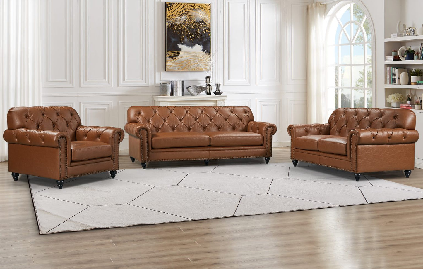 Barclay Chesterfield 2 Seater Sofa - Tan