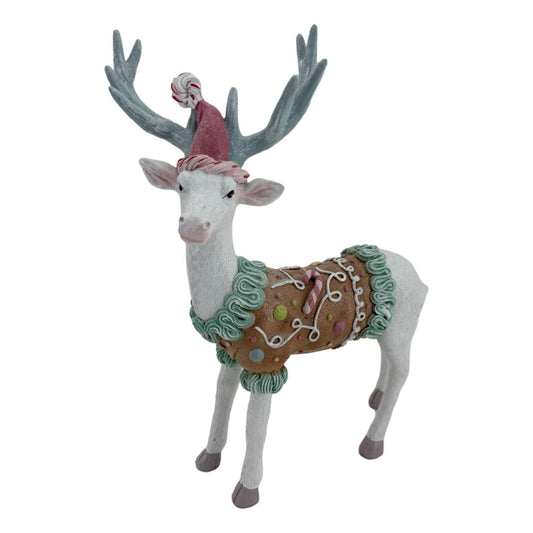 Pastel Deer Christmas Sculpture